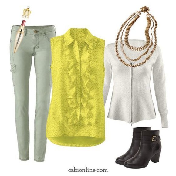 CABI #3071 Yellow Animal Print Reign Blouse sz S - Picture 2 of 11